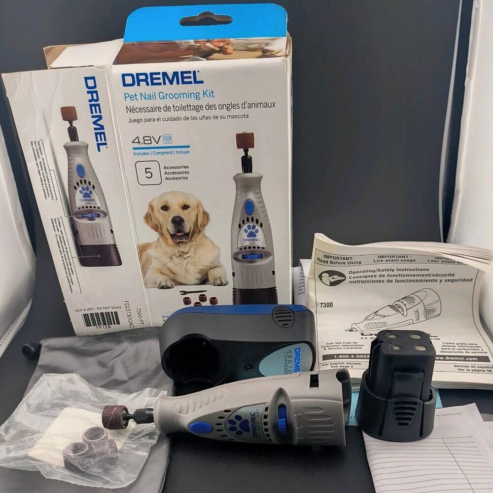 Dremel 7300-PT Cordless Pet Nail Groomer & Grinder Kit | Complete (Open Box)